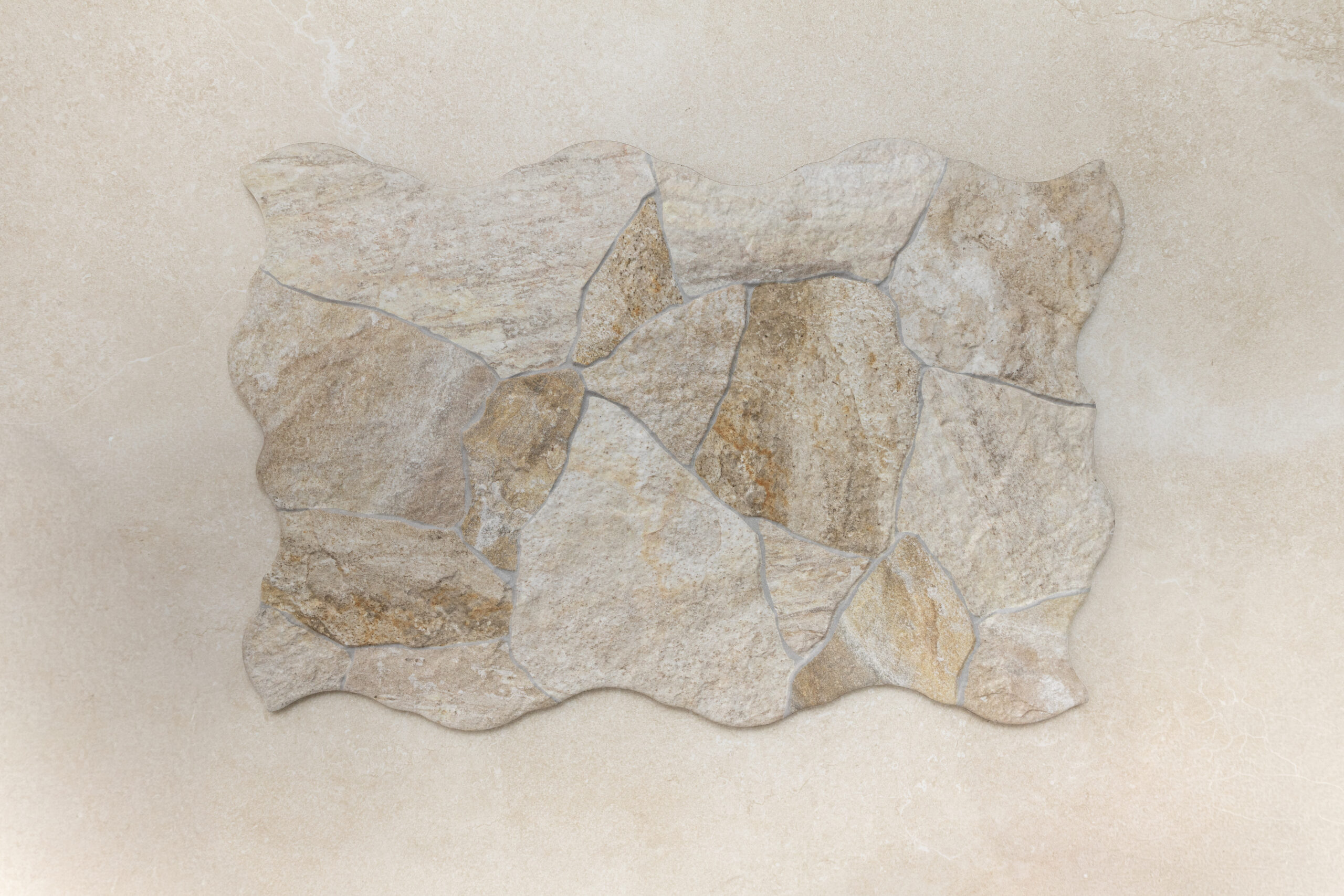 Selina White Stone Look tile sample
