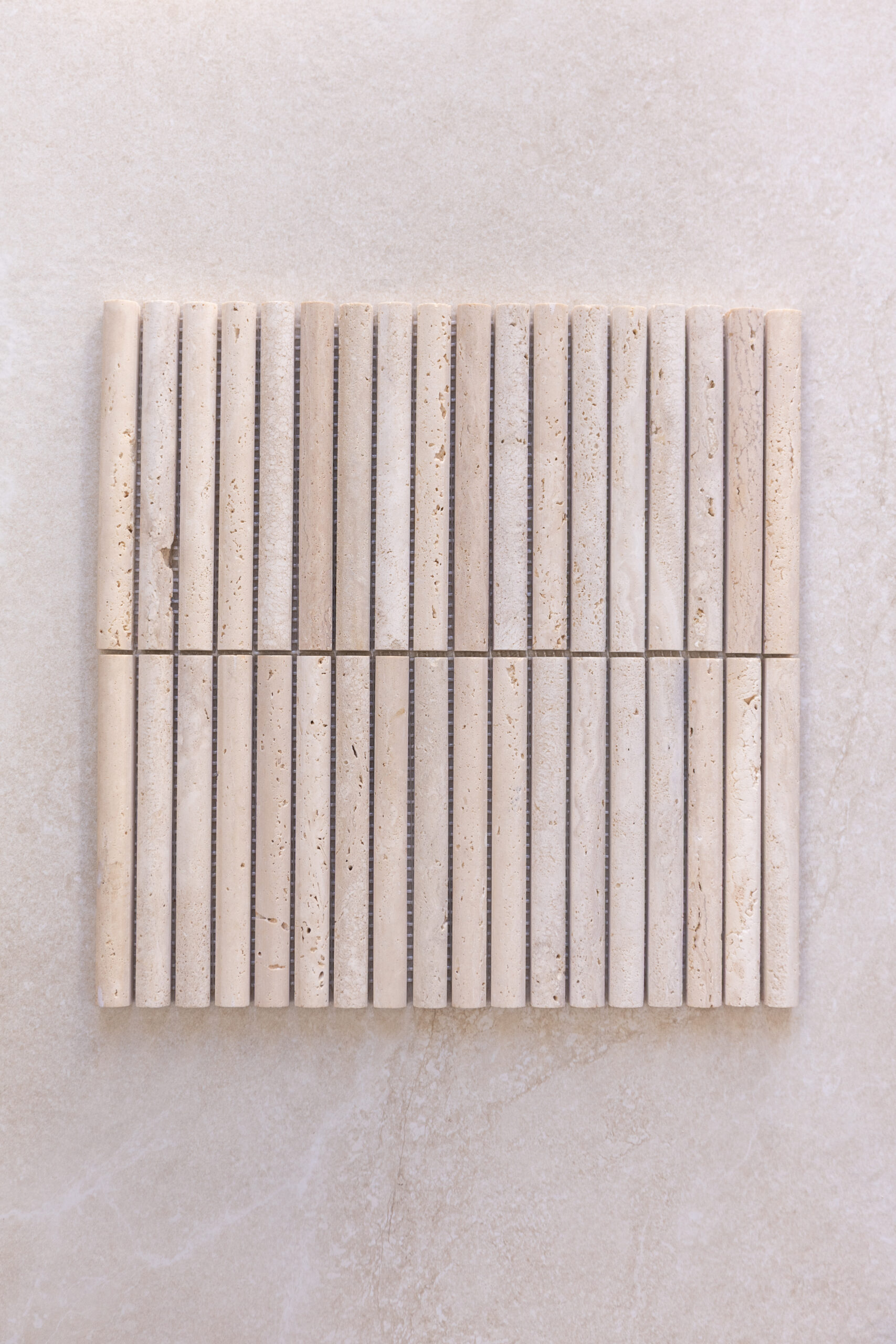 Travertine Flute Mosaic tile sample