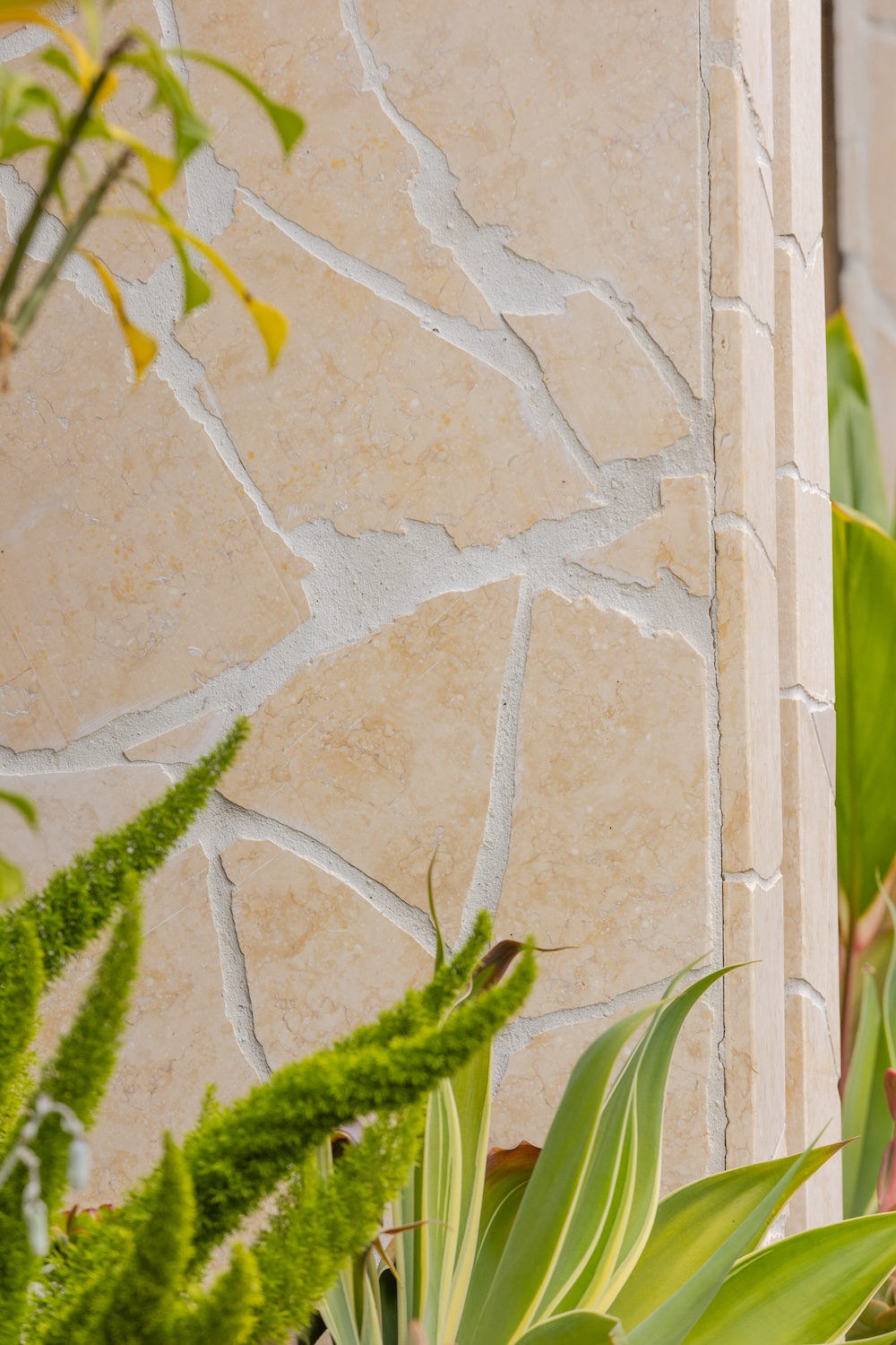 Limestone Crazy Paving (20mm thick) installed — Fish and Chip Shop